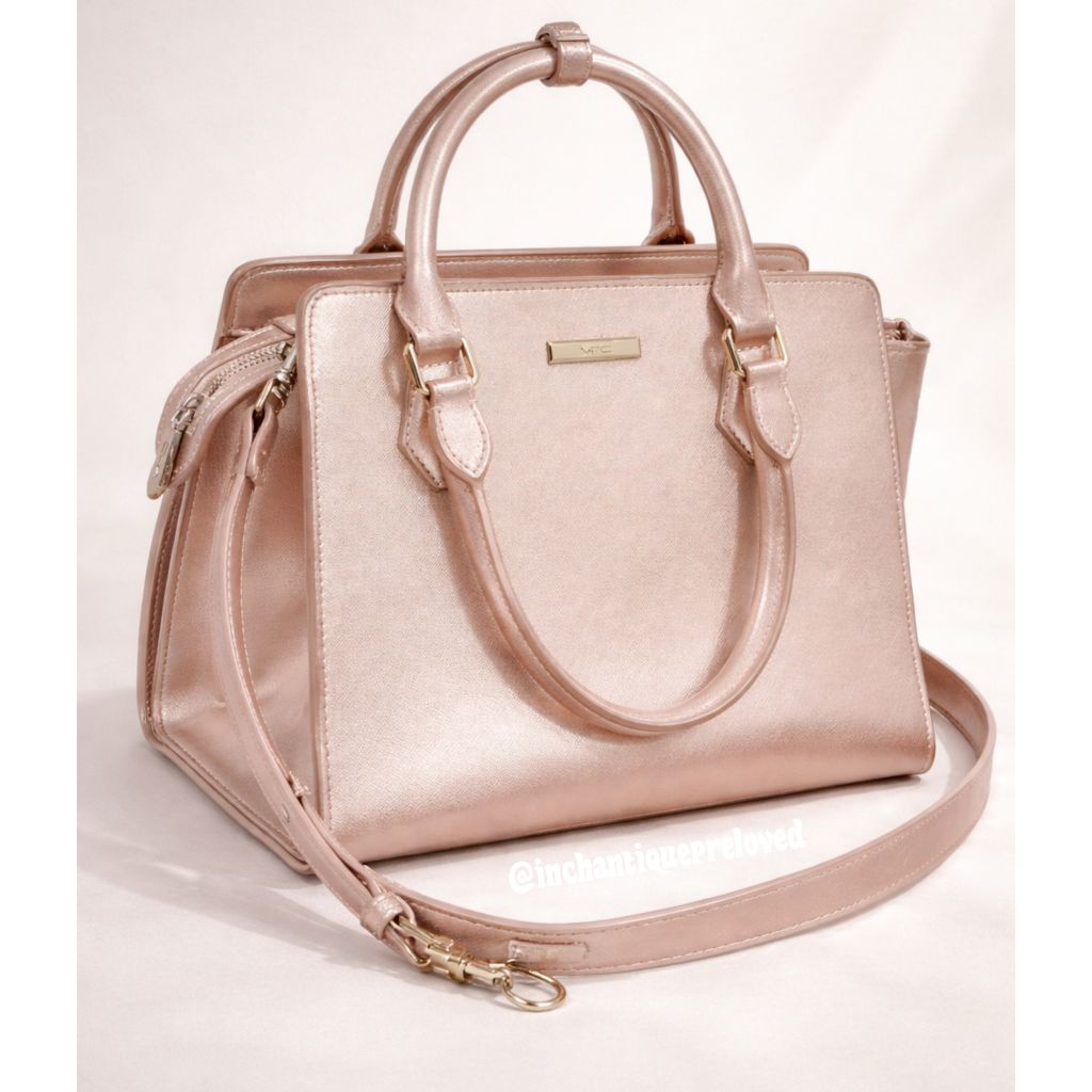 PRELOVED TAS ORIGINAL VNC WARNA ROSE GOLD TAS MEWAH VINCI ASLI HANDLE BAG LENGKAP TALI PANJANG