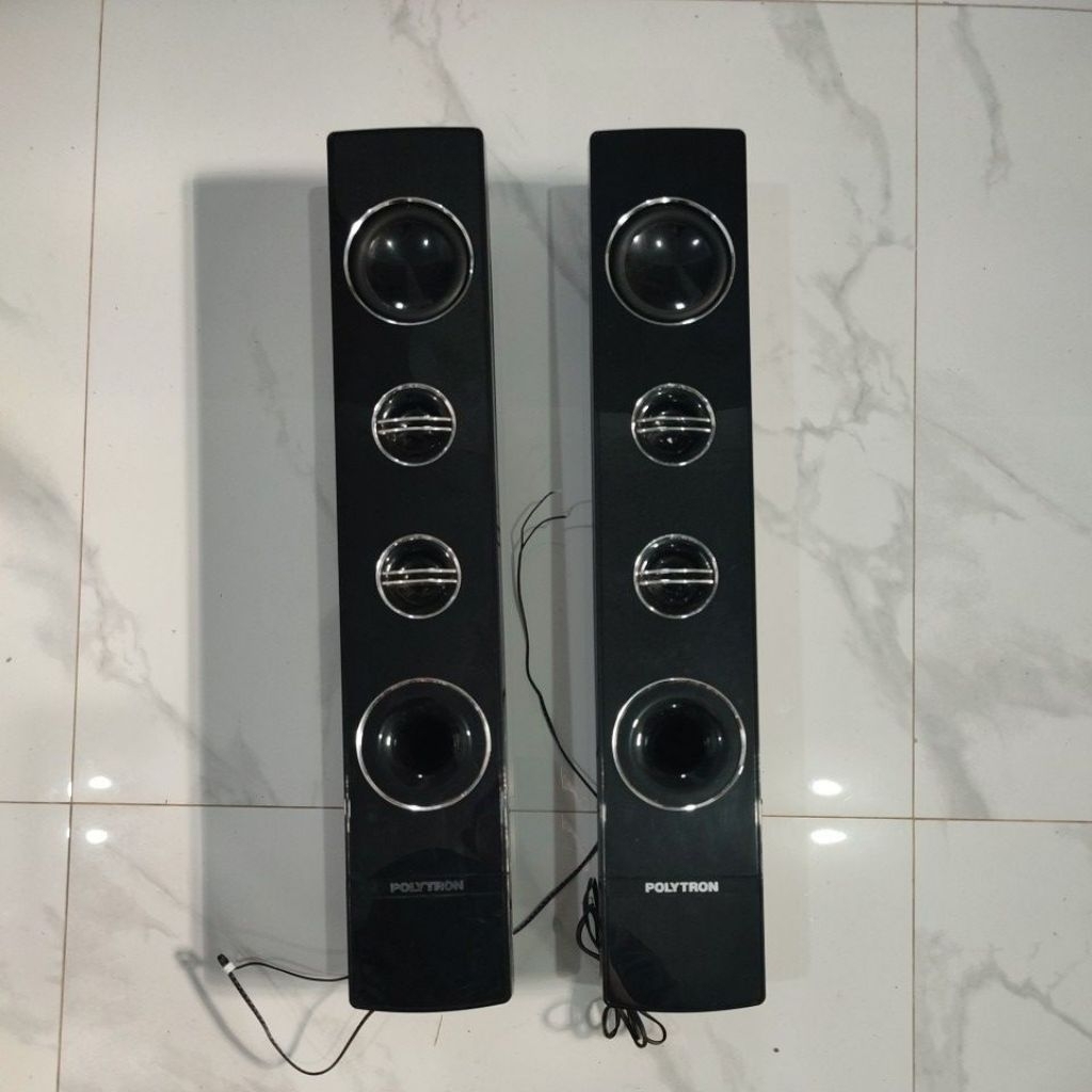 speaker tower polytron sepasang kanan kiri tanpa kaki barang cucigudang copotan tv 40 inch