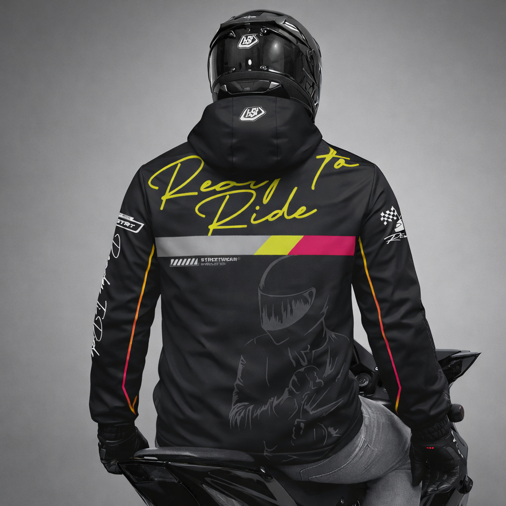 Jaket Hoodie Sunmori Rider waterproof - jaket winbreakers racing custom - black gradion