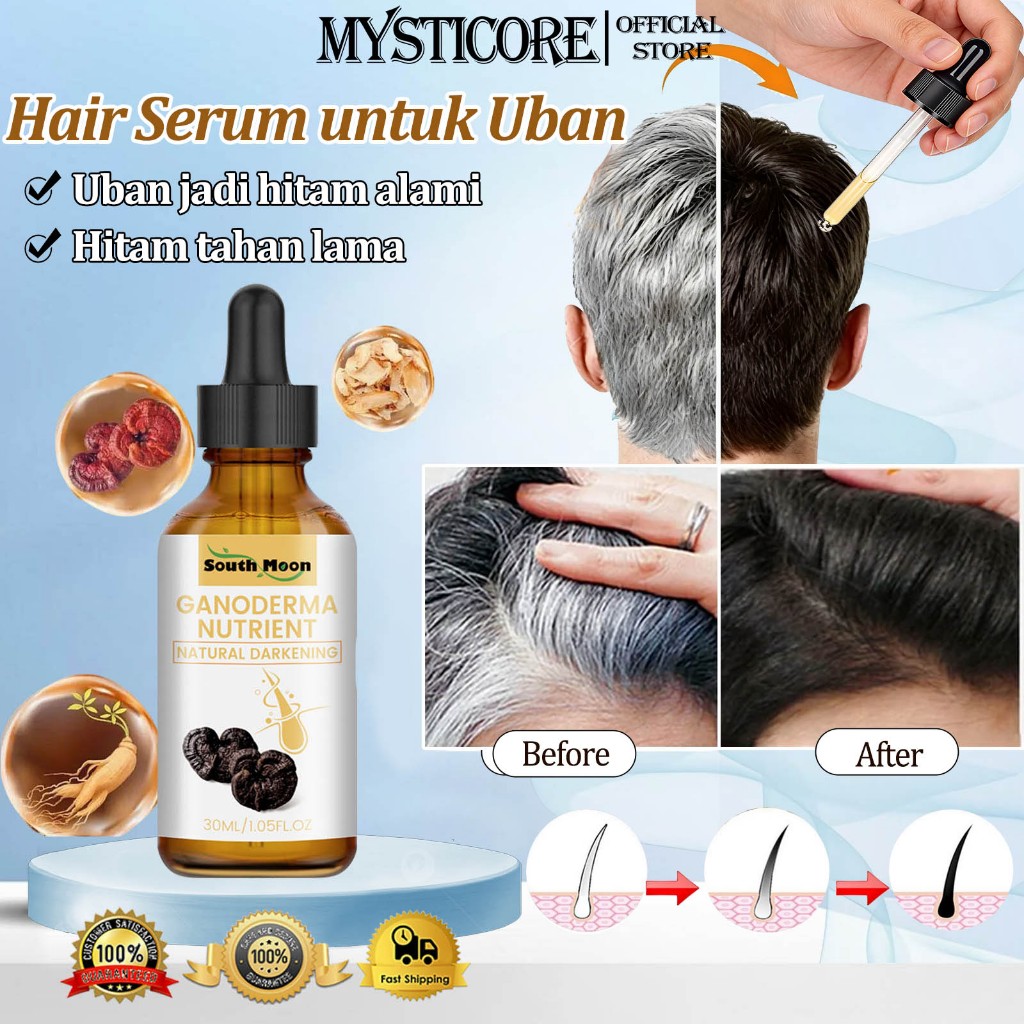 MYSTICORE Penghitam Rambut Uban Permanen Serum Penghilang Uban SerumPenumbuh Rambut Cepat Uban Menja
