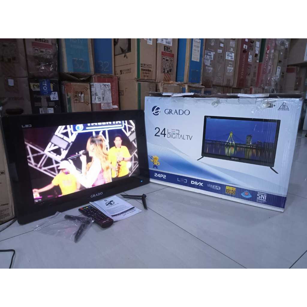 TV LED Grado 24 inci HD Digital TV Kondisi bekas pemakaian masih segel  6950F