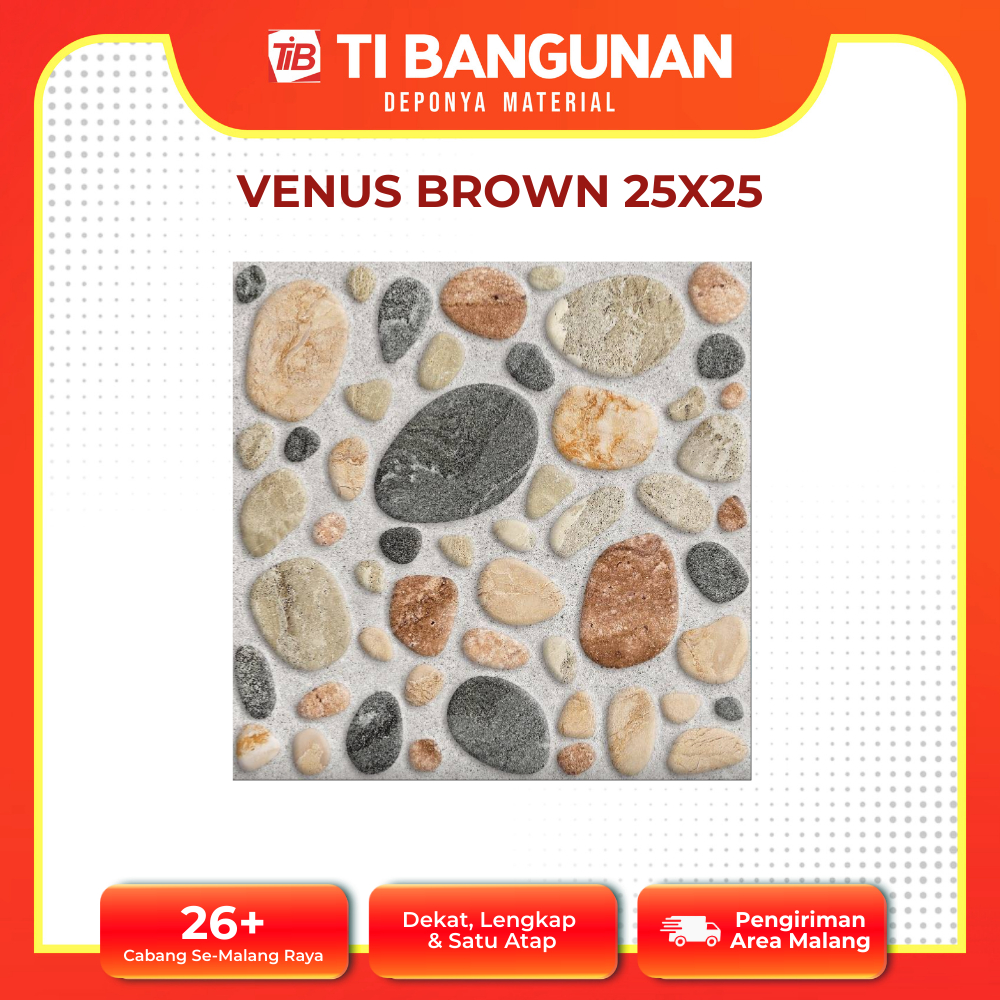 KERAMIK VENUS BROWN 25 X 25 - KERAMIK LANTAI - KERAMIK KAMAR MANDI - KERAMIK 25 X 25