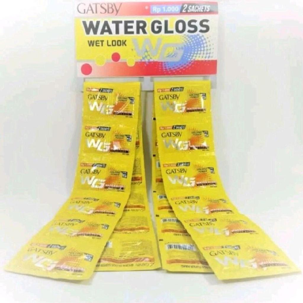 2 renceng GATSBY Water Gloss KUNING, minyak rambut gatsby, tahan lama
