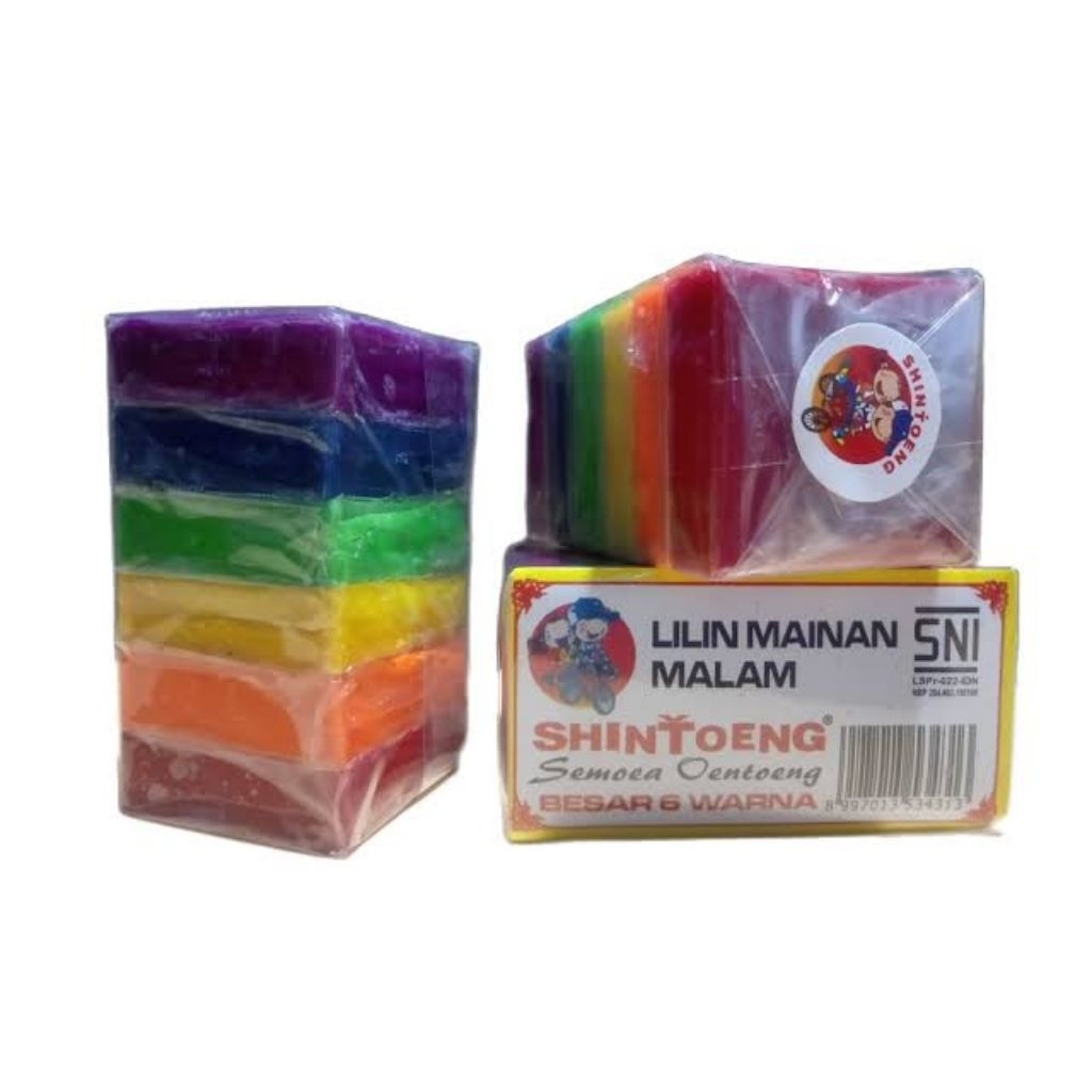 [PCS] PLASTISIN WARNA WARNI BESAR / LILIN MAINAN ANAK BESAR 6 WARNA