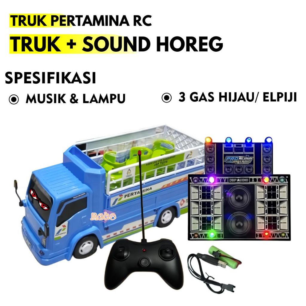Mainan Anak Truck Gas Pertamina LPG Telolet Remote Control Bisa Goyang Ada Musik Dan Lampu