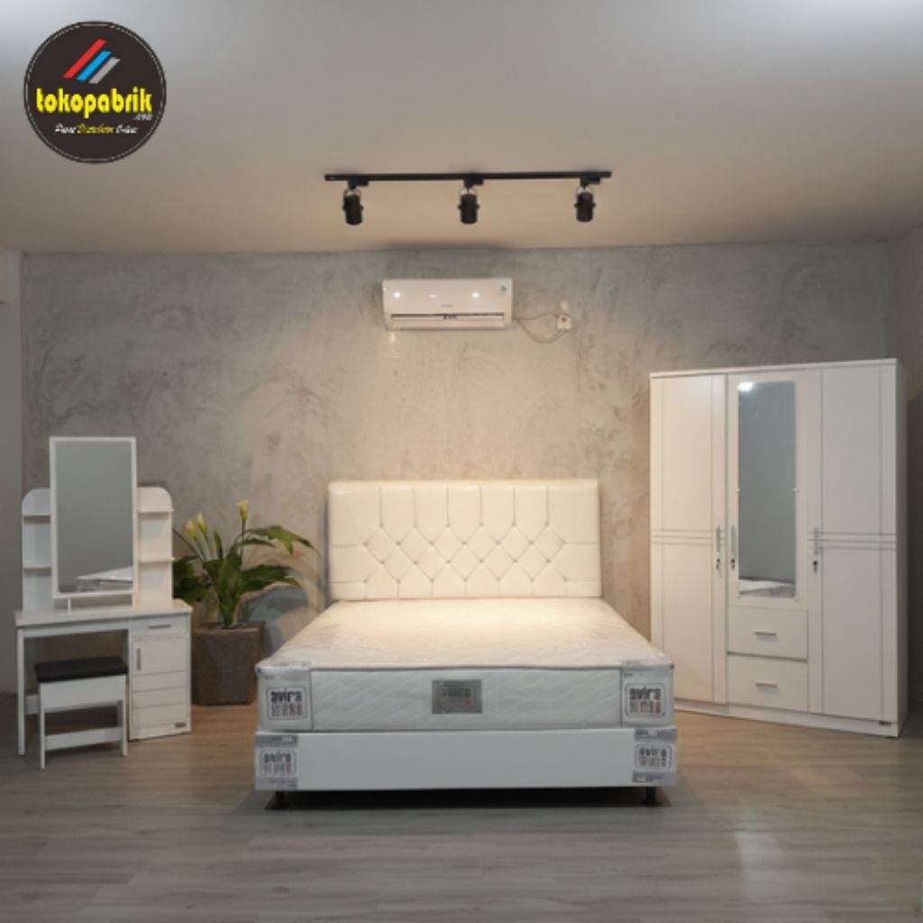 Paket Kamar Tidur / Satu Set Kamar Tidur / Set Lemari Pakaian Meja Rias Divan Springbed / Paket Lama