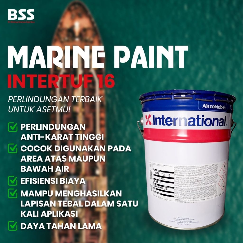 Cat Kapal Marine Paint International Intertuf 16 Black 5 Liter