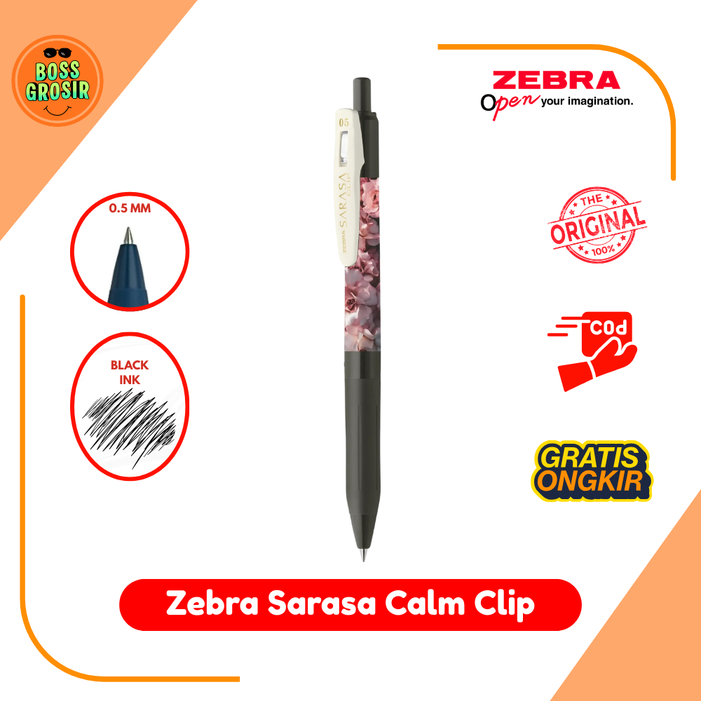 Boss Grosir - Zebra Sarasa Calm Clip 0.5mm JJ115 Satuan / Pulpen/ Pulpen Lucu / Pulpen Enak / Nyaman