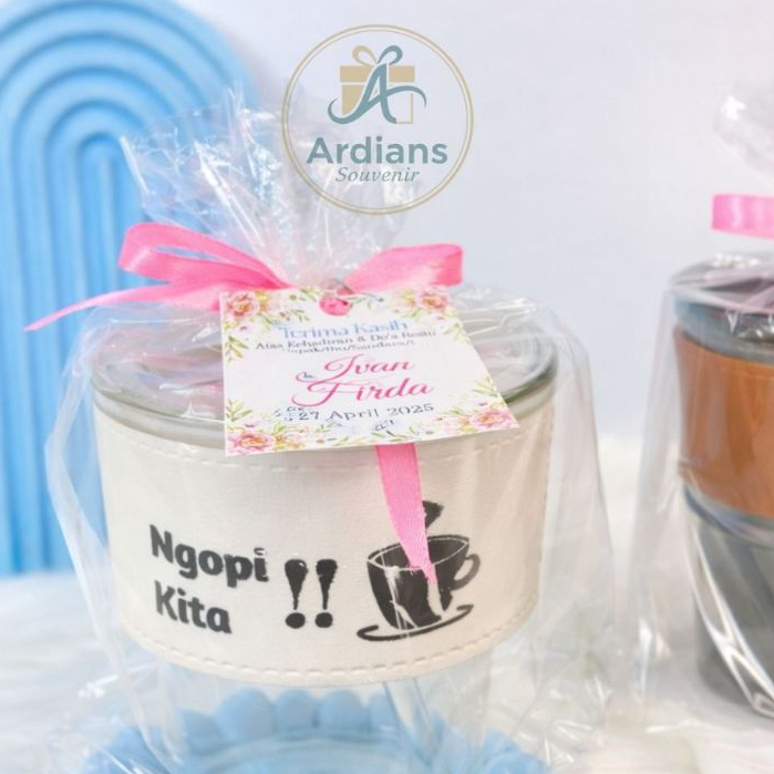 (100 PCS) Souvenir Pernikahan Gelas Tumbler Aesthetic 400ml Gelas Minum Kaca Sedotan Sovenir Suvenir