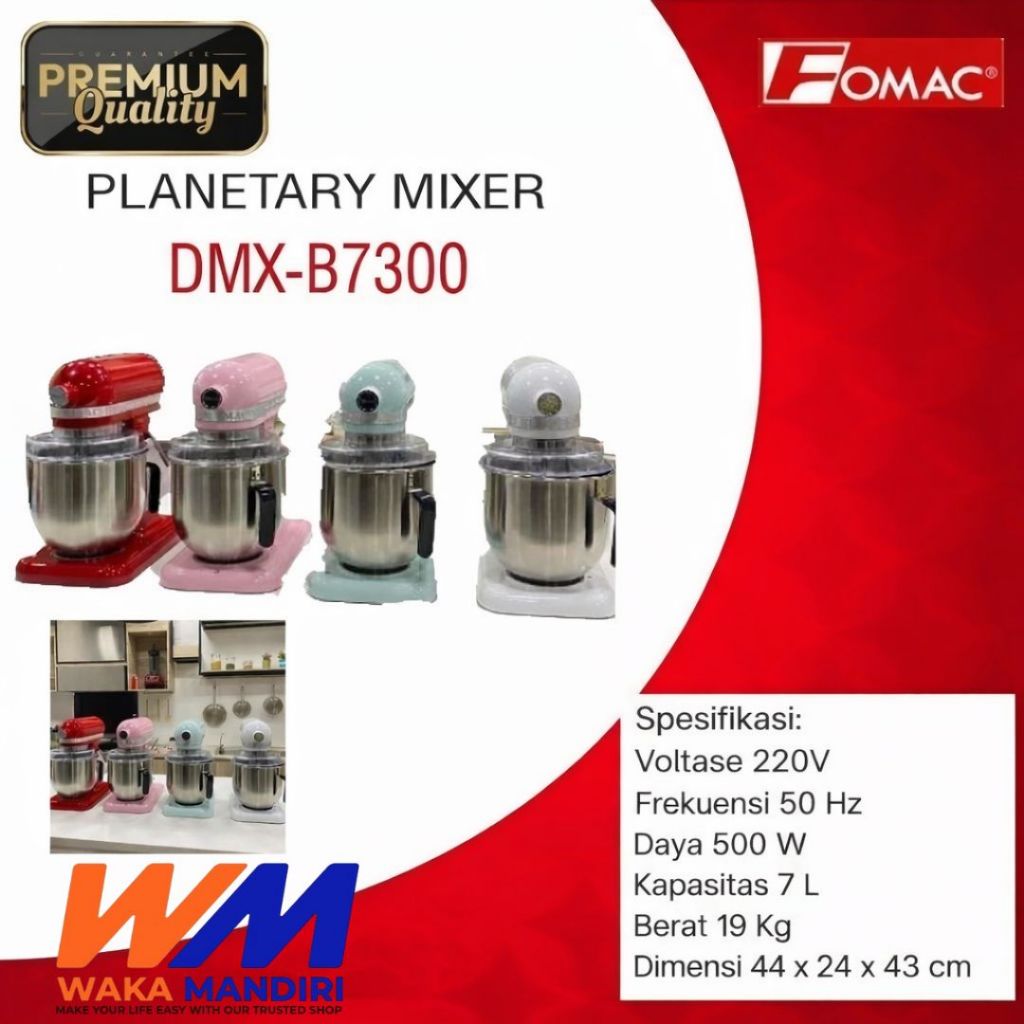 FOMAC DMX-B7300 Planetary Mixer Roti & Kue