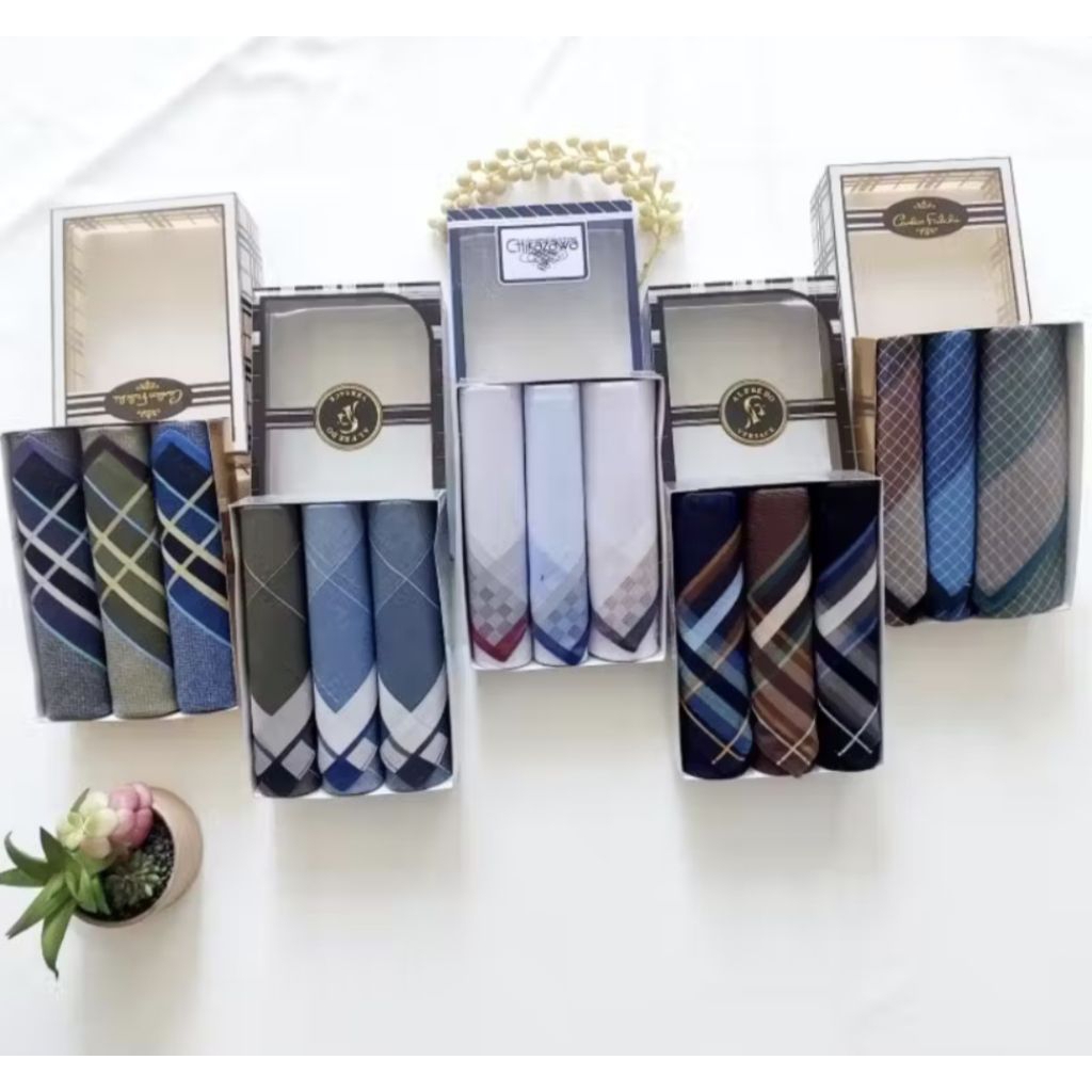 Papio - [3 PCS] Saputangan pria katun/Handkerchief/Selampe lelaki cowok