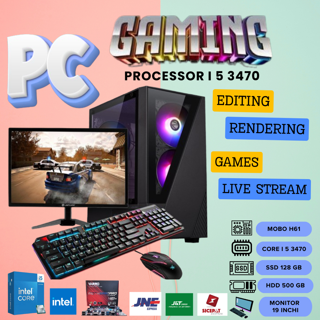 PC GAMING EDITING RENDERING I5 3470 RAM 16GB VGA GTX 750TI PAKET KOMPLIT