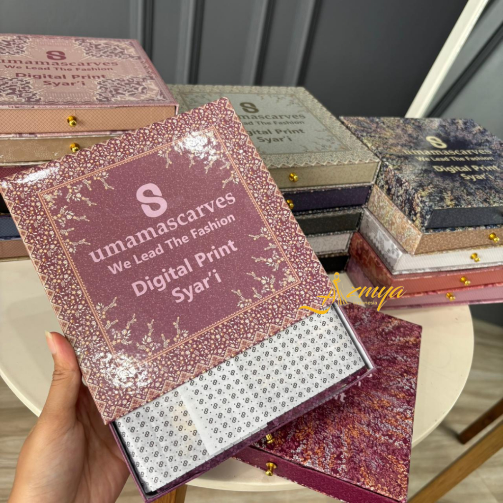 Segiempat Voal Syari Motif Jumbo 10x130cm Umama Scarves Kemasan BOX Premium Hijab Syar'i