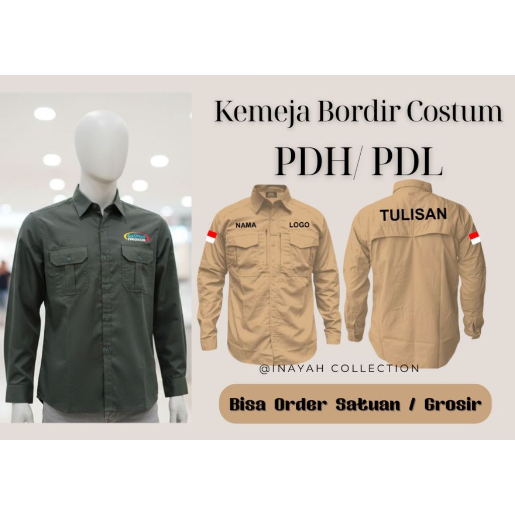 KEMEJA BORDIR COSTUM  PDH/PDL Unione