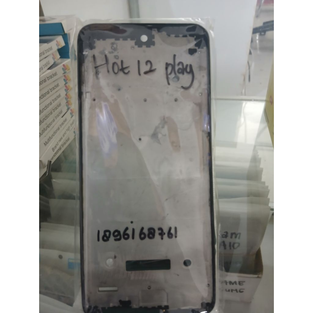 FRAME LCD INFINIX HOT 12 PLAY BLACK FRAME/DUDUKAN LCD