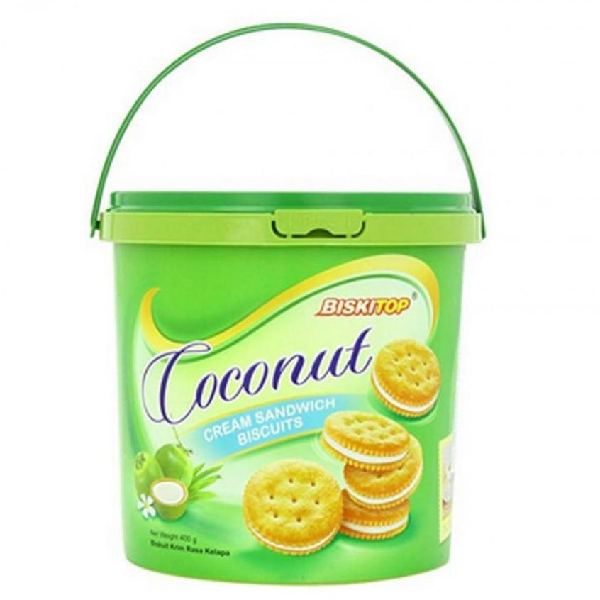 BISKITOP BISKUIT CREAM COCONUT 400GR / BISKUIT LEBARAN