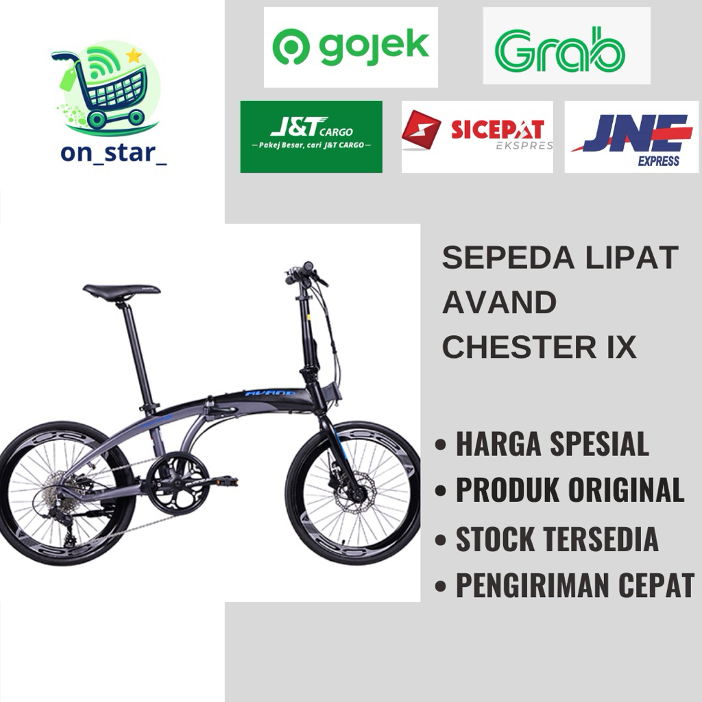 SEPEDA LIPAT AVAND CHESTER IX 20 INCH FREE ONGKIR XTRA