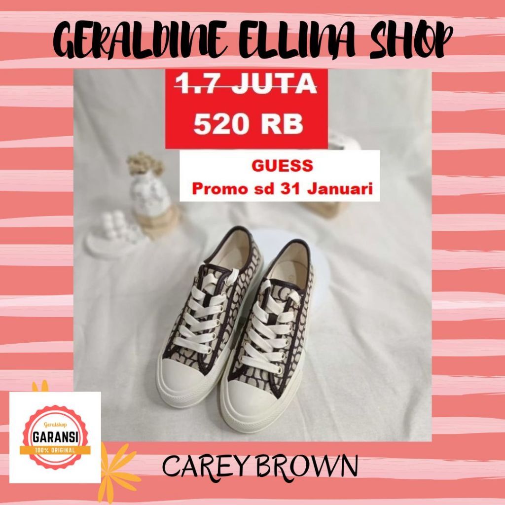 Sepatu sneakers Guess wanita 100% original SALE CAREY