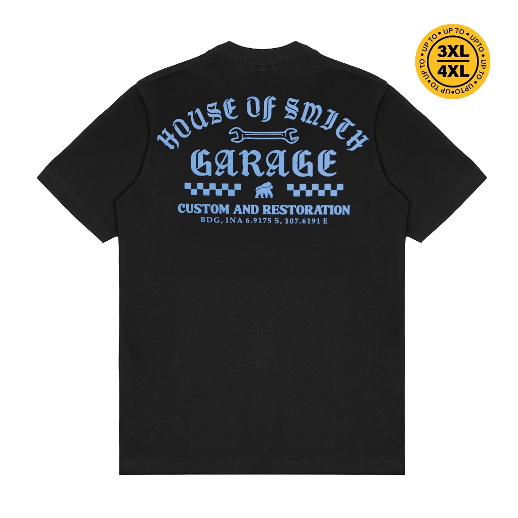 House of Smith Kaos Pria Lengan Pendek - Hos Garage Black #12 - T Shirt