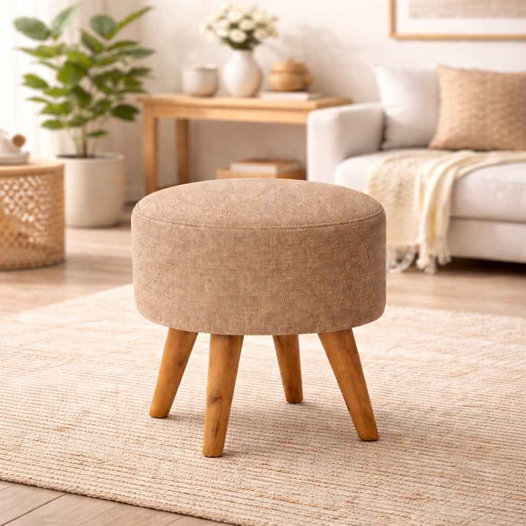 Bangku Bulat Kecil Minimalis – Kursi Stool Sofa Empuk untuk Ruang Tamu