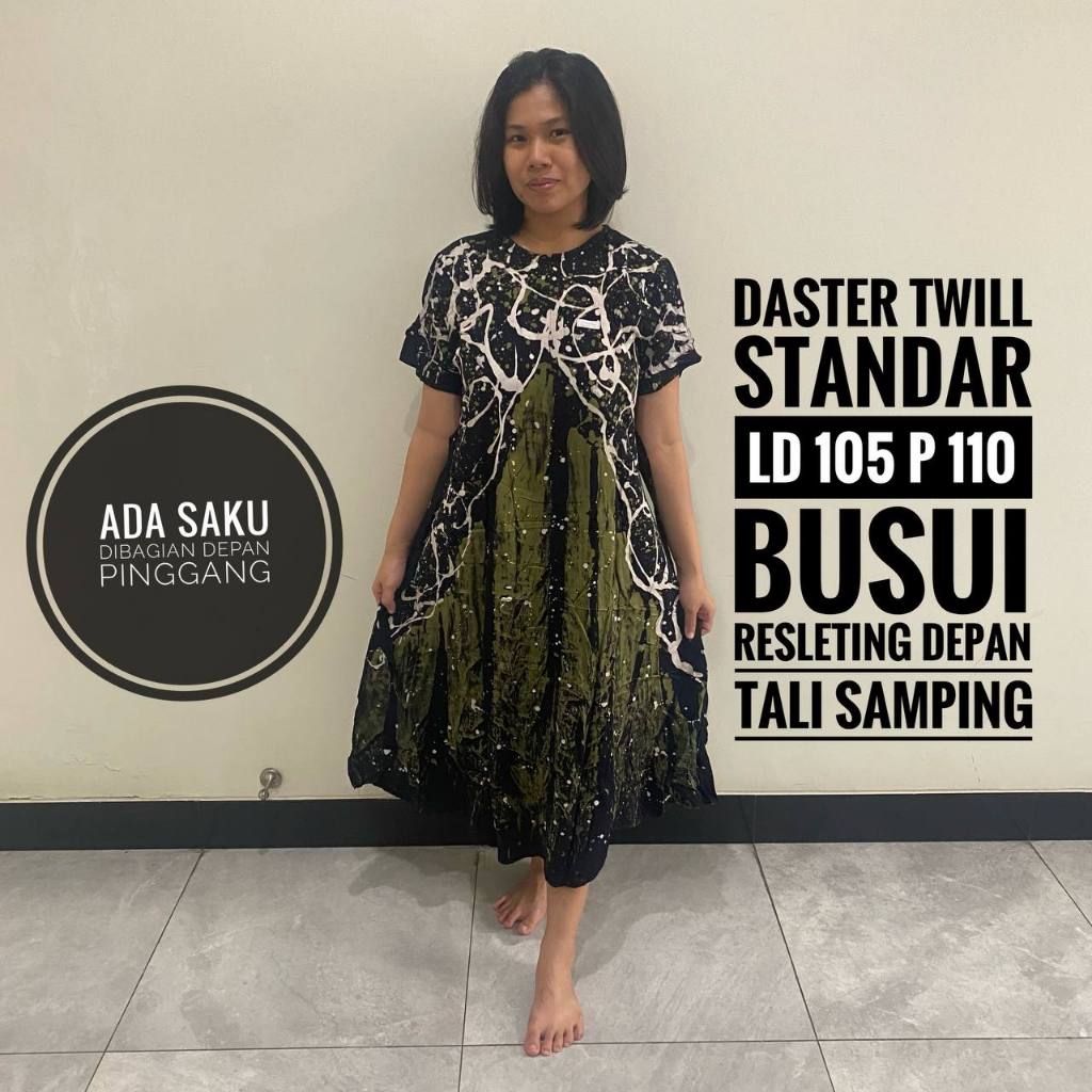 Homedress Daster Wanita Remaja Dewasa Lengan Pendek Modern Kekinian Motif Batik Abstrak Busui Friend
