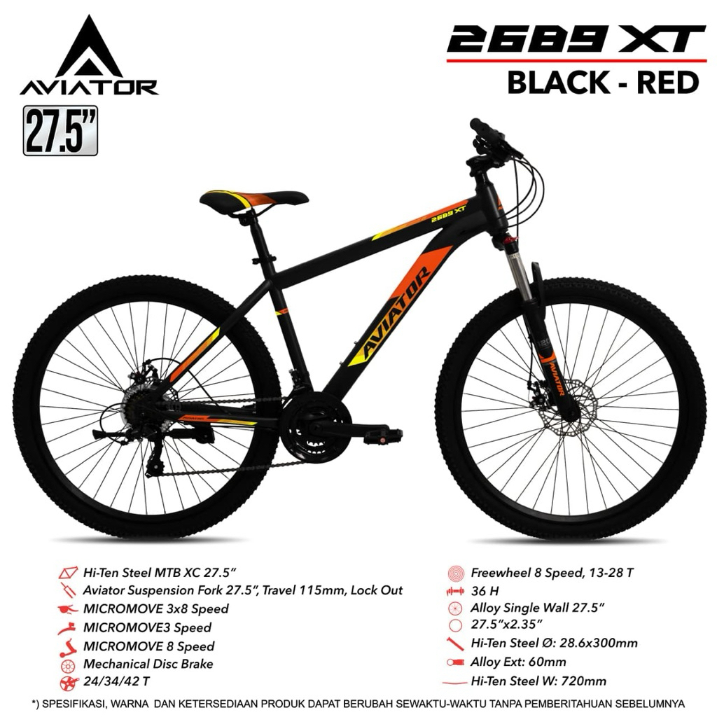 SALE SEPEDA GUNUNG MTB 27.5 AVIATOR 2689 XT dan 2692 AH VT