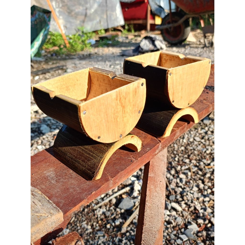 Asbak rokok unik asbak meja unik asbak bambu murah