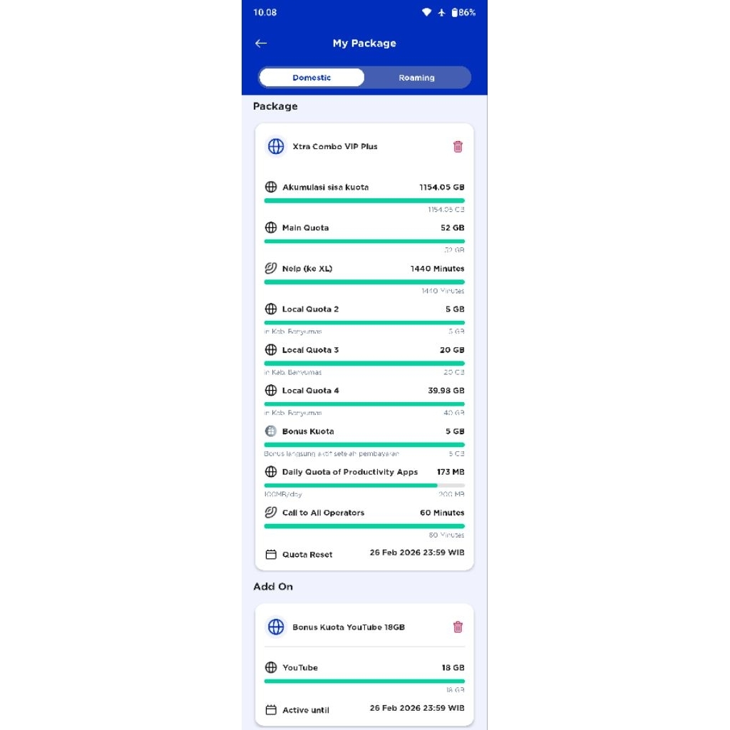 XL Combo VIP Plus 52 GB diskon 70% total 1100 giga