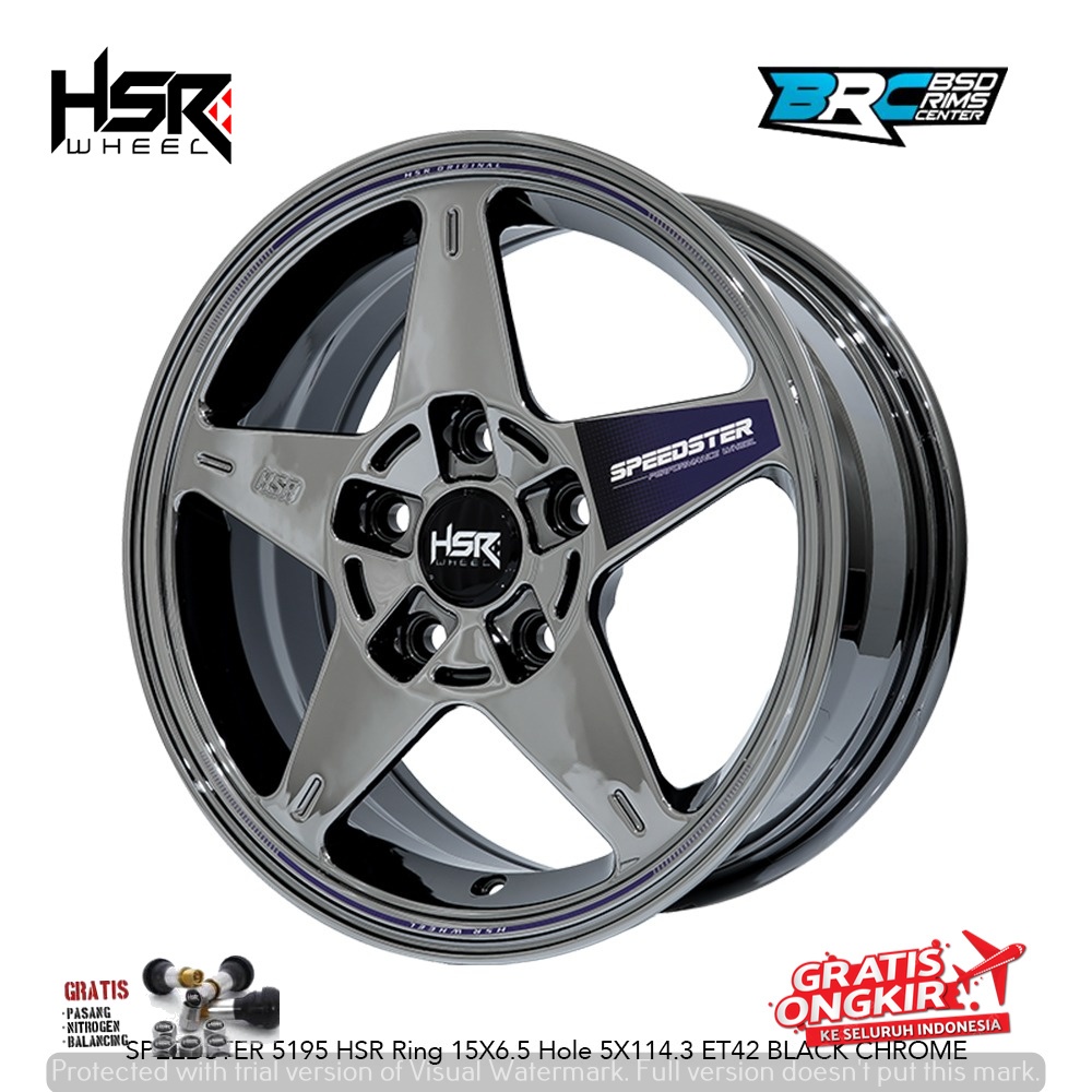 Velg mobil r15 black chrome hsr speedster mobil ertiga luxio grandmax dll