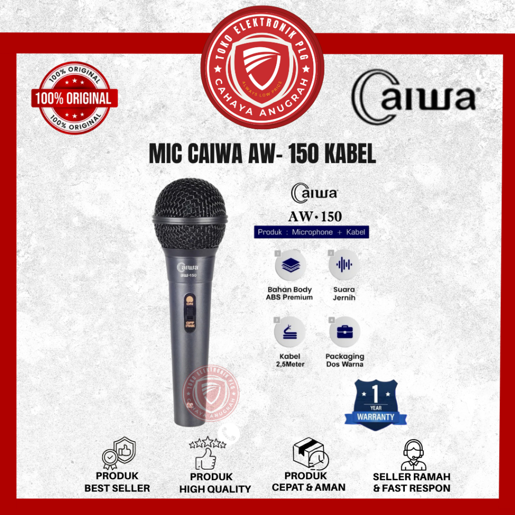 Mic CAIWA AW-150 Microphone Kabel Mic Vokal / MIC KABEL / Suara Halus - 1 Mic