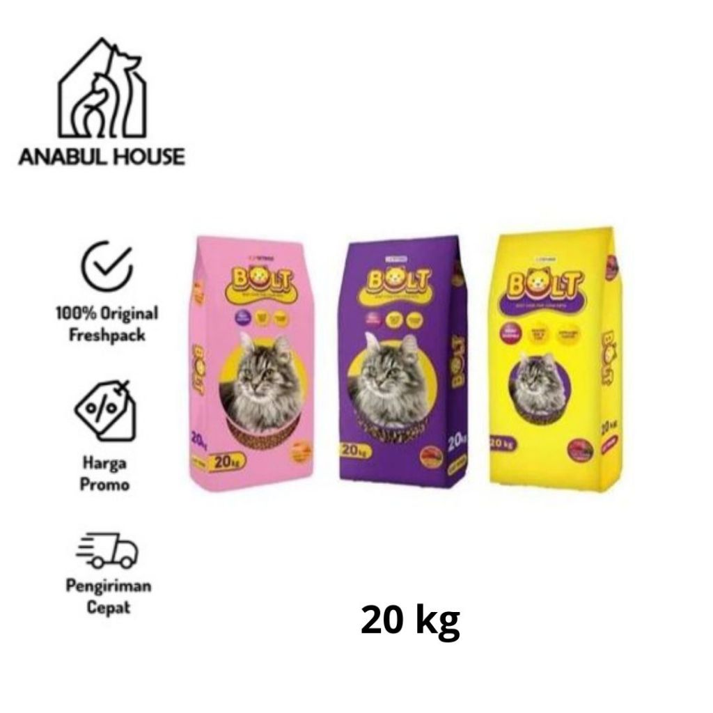 MAKANAN KUCING BOLT IKAN  DAN DONAT 20 KG / BOLT 20KG