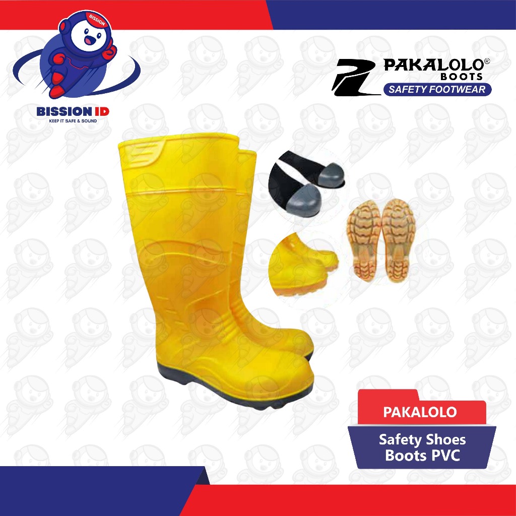 Sepatu Safety Pakalolo Boots PVC ,SNI Impact Resistant