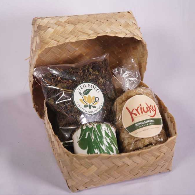 Hampers Tradisional Teh Solo, Rengginang & Gelas Blirik | Parcel Jadul Lebaran
