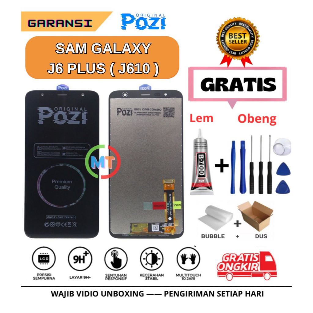 [POZI] LCD SAMSUNG GALAXY J6 PLUS (J610) OriginaL 100% Touchscreen Fullset || Gratis Lem + Obeng > C