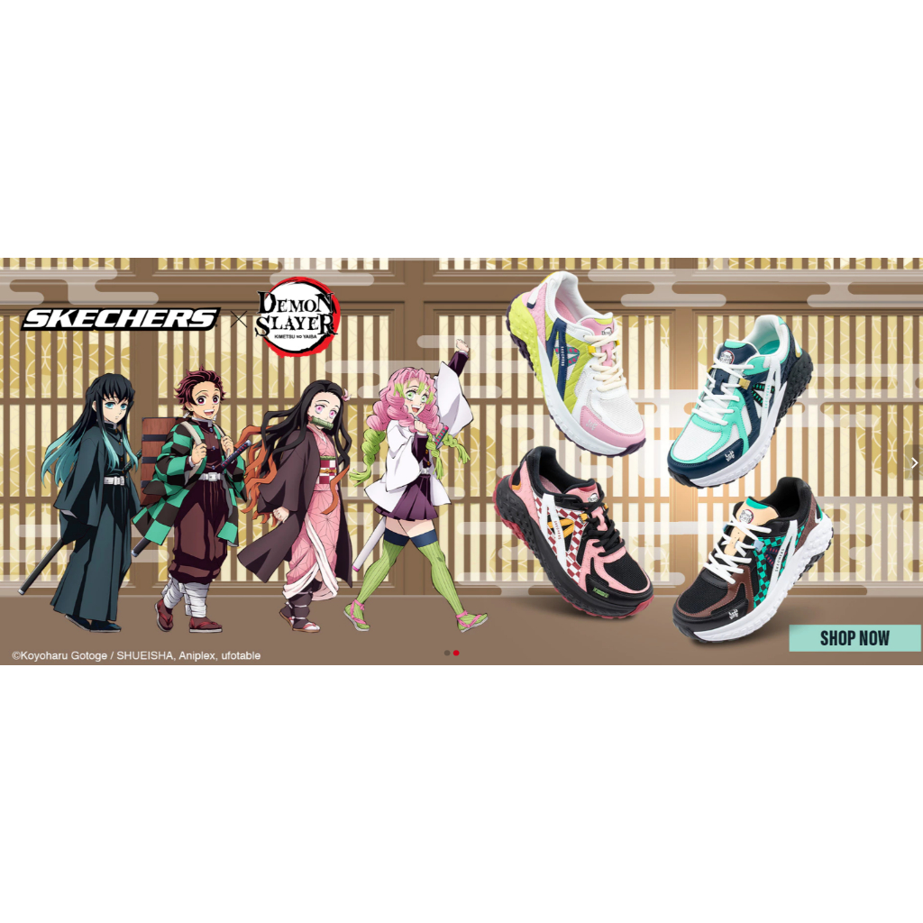 Skechers Men Women Demon Slayer Sport Monster Evo Casual Shoes - Air-Cooled Memory Foam TANJIRO MUIC