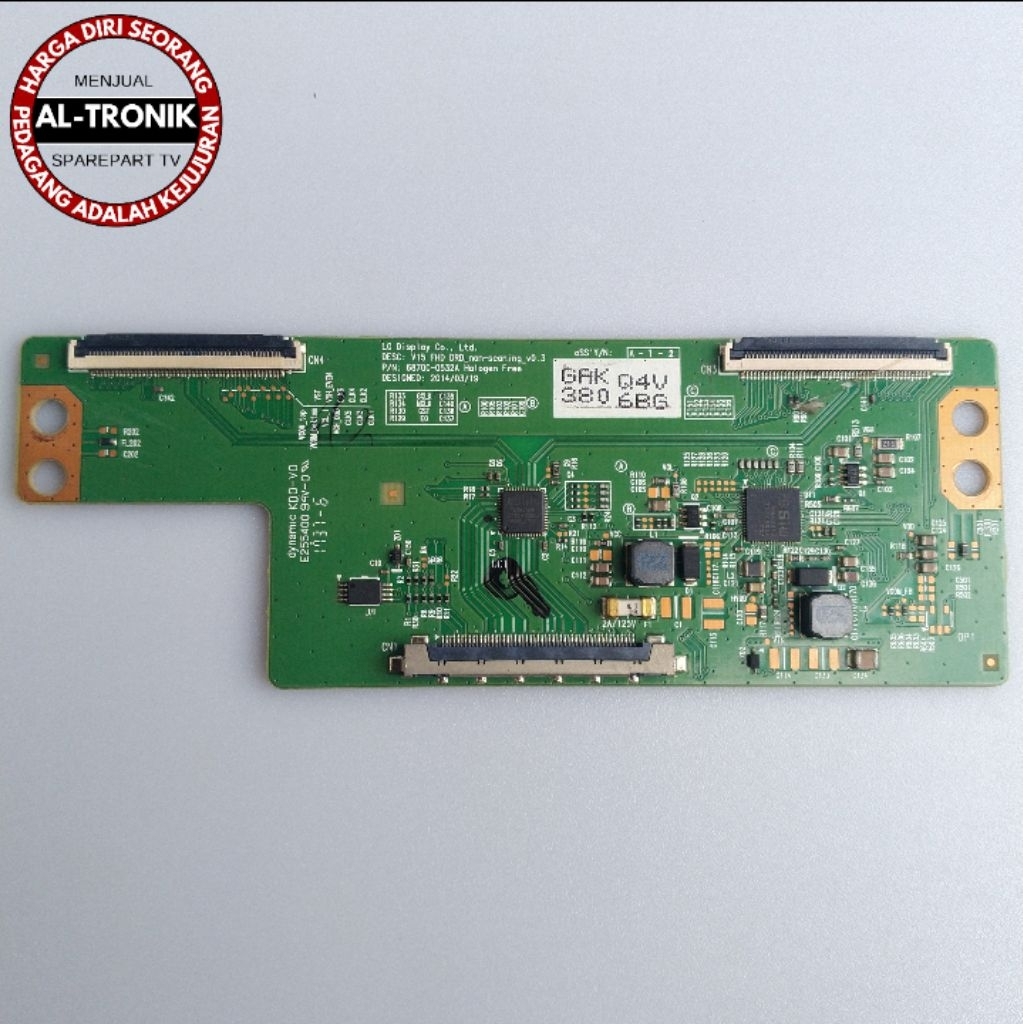 TICON BOARD TV LED LG 43 INCH MODEL 43LF540T TIKON TCON 43LF540