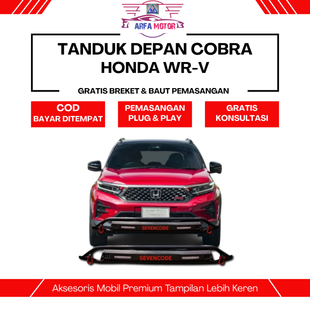 Tanduk Depan WRV Cobra Besi Sevencode Pengaman Bumper Depan WRV Cobra Sevencode
