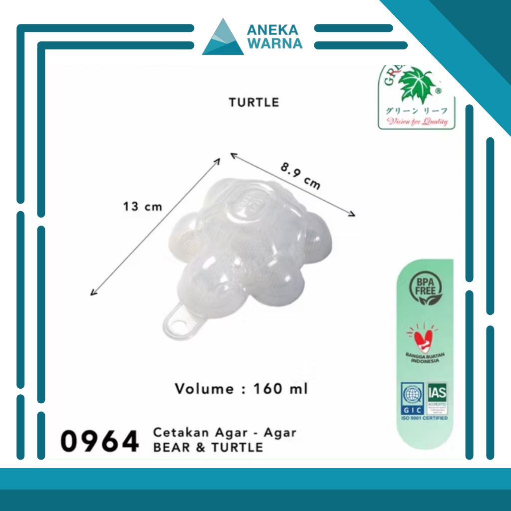 GREEN LEAF - BEAR TURTLE JELLY MOULD MINI 0964 0970 CETAKAN AGAR GL-0964 GL-0970