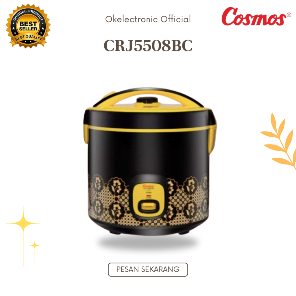 COSMOS RICE COOKER NON STICK CRJ5508BC 2.5L/CRJ-5508BC/CRJ-5508-BC/CRJ 5508BC/ORIGINAL BERGARANSI
