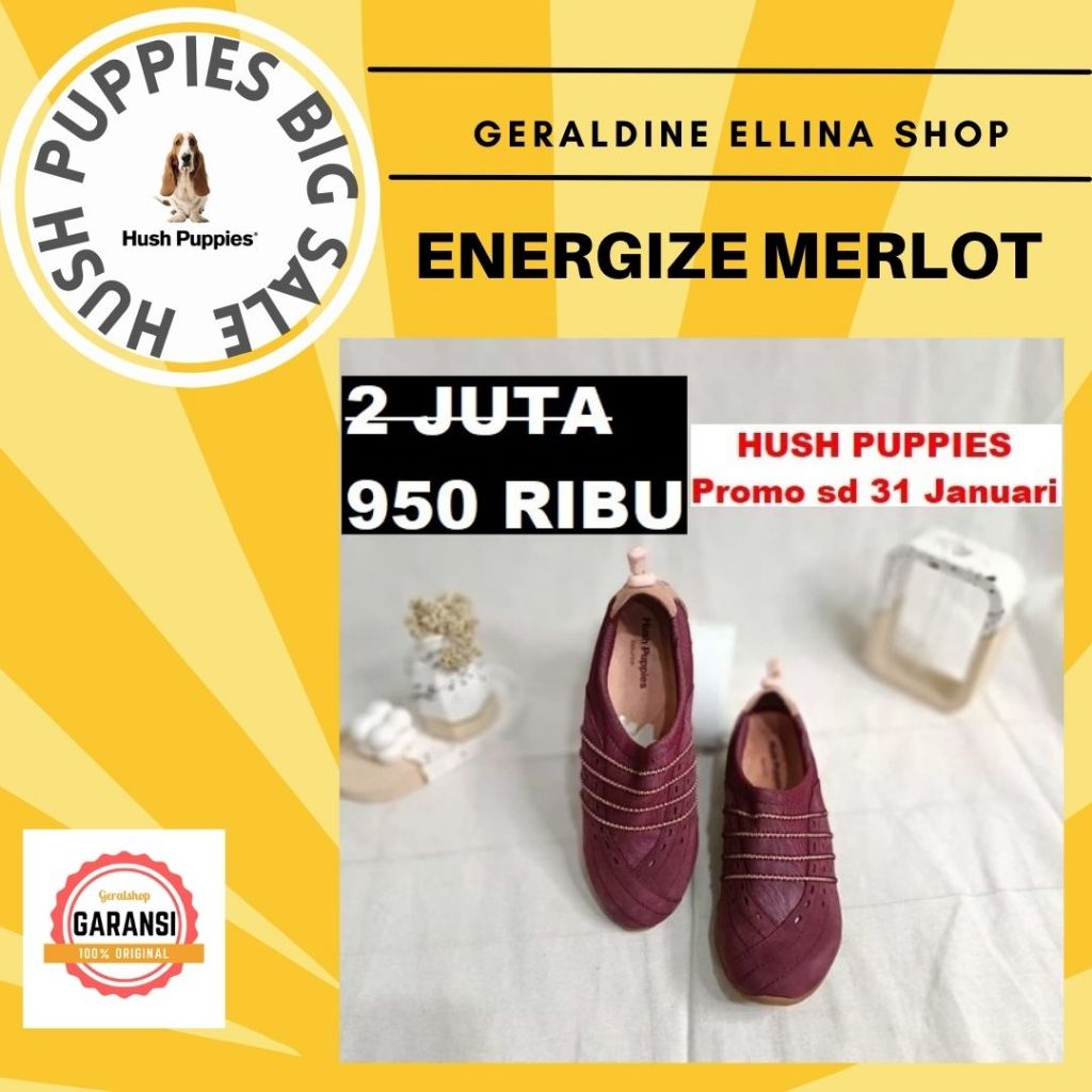 Sepatu sneakers wanita Hush puppies Original Seri ENERGIZE