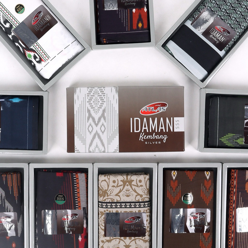 Sarung Atlas Silver Idaman 555 Kembang motif BHS