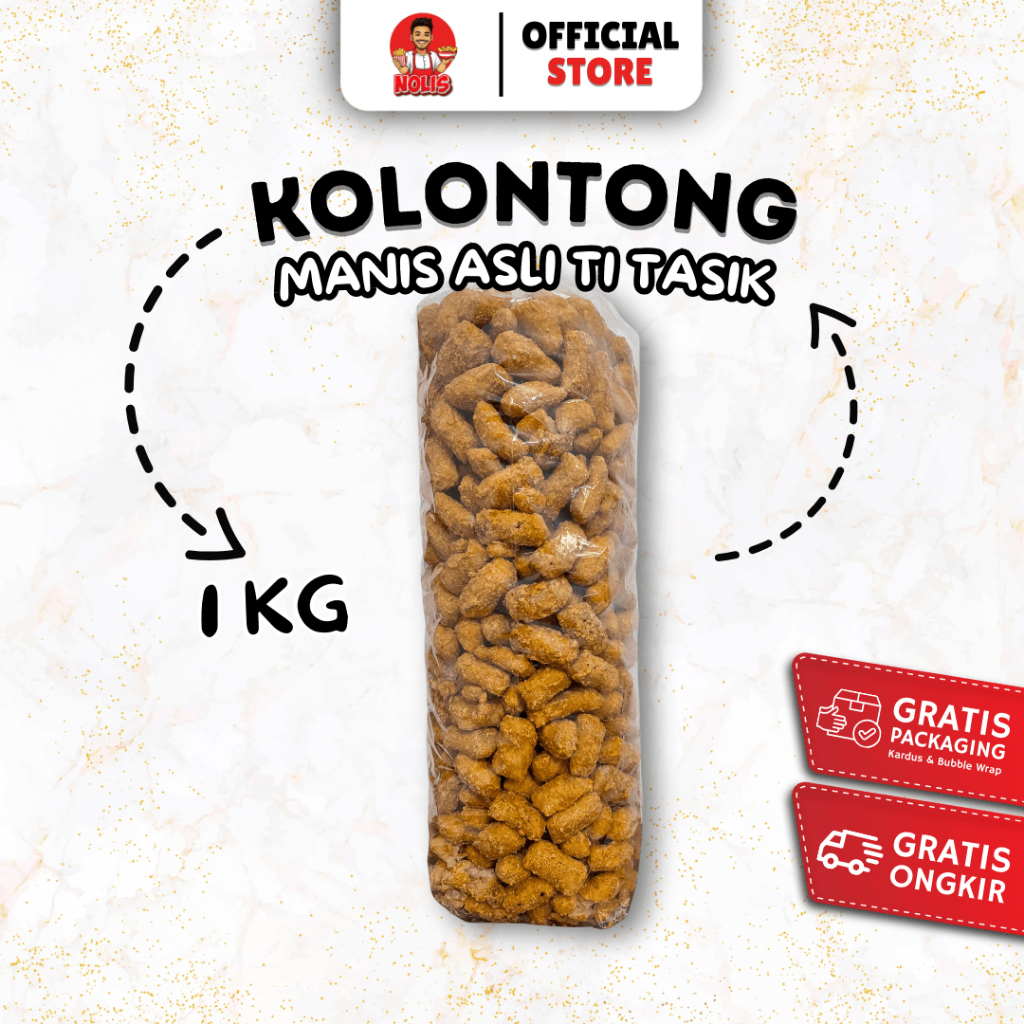 1kg - Kelontong Opak ketan Manis gula merah / Kolontong Manis Khas Tasikmalaya // Grosir Nolis Snack
