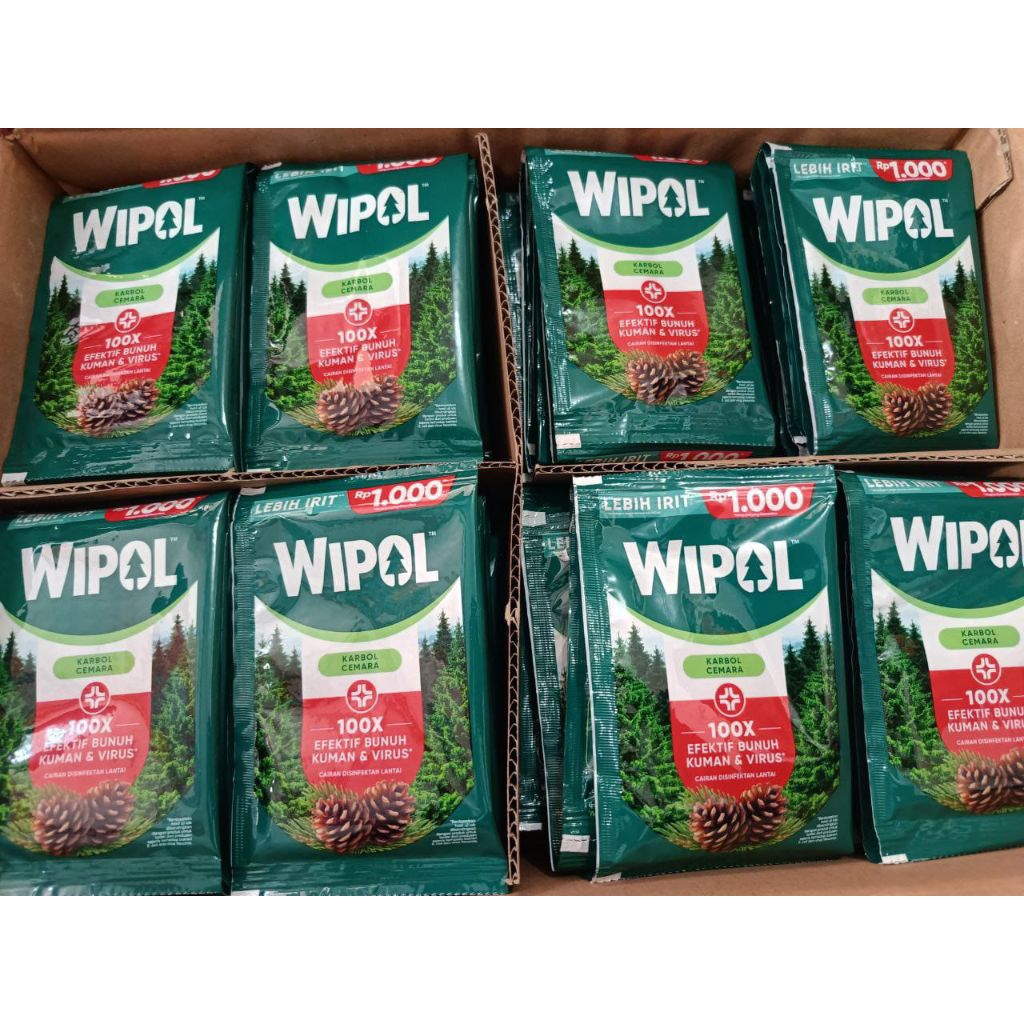 Wipol Karbol Cemara Renceng Isi 6 Sachet