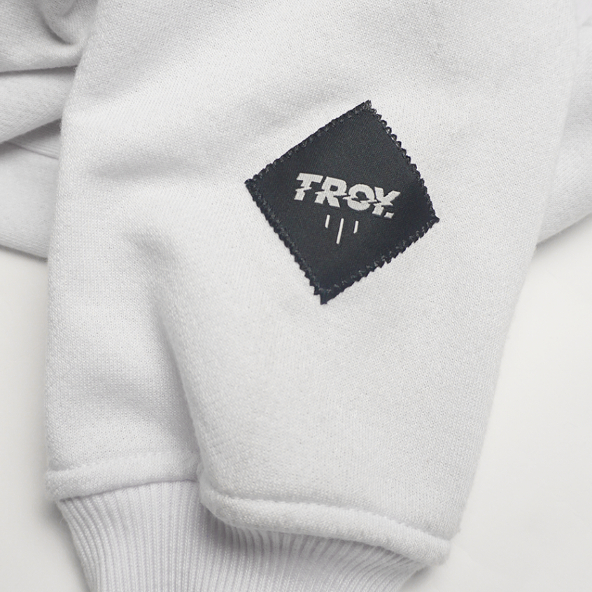Troy Company Hoodie White Tone Blue Army - Hoodie Pria Hoodie Putih KHD 2715