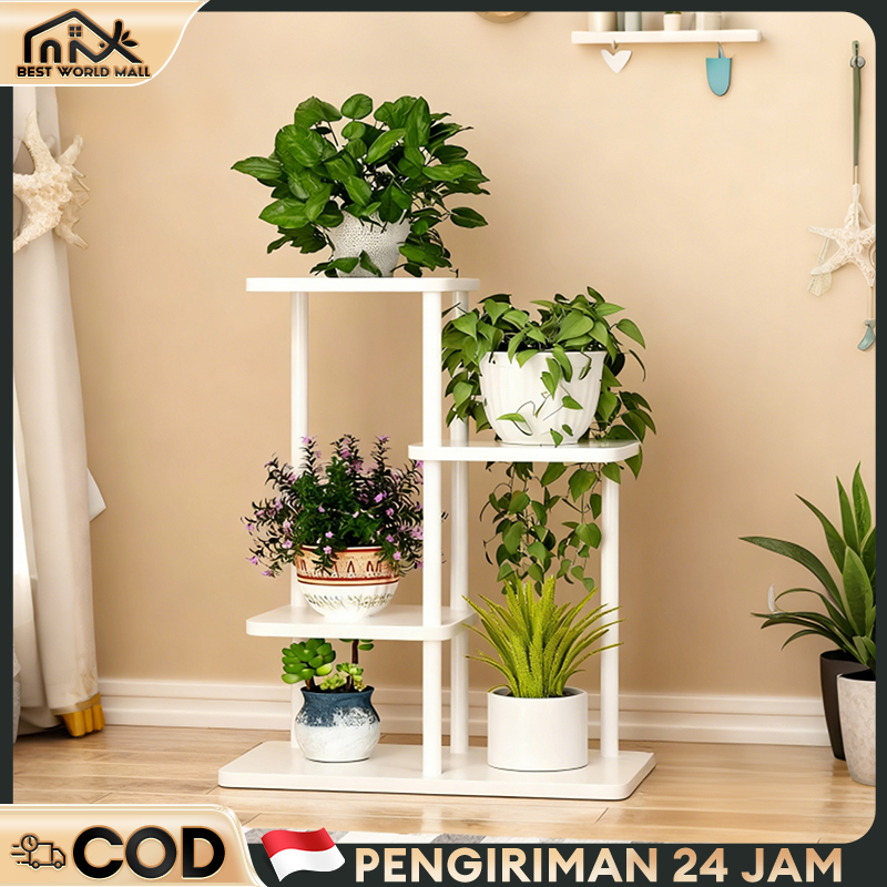 Rak Bunga Besi Rak Pot Bunga Rak Susun Penyimpanan Pot Bunga Besi Standing Pot Susun 3/6/8
