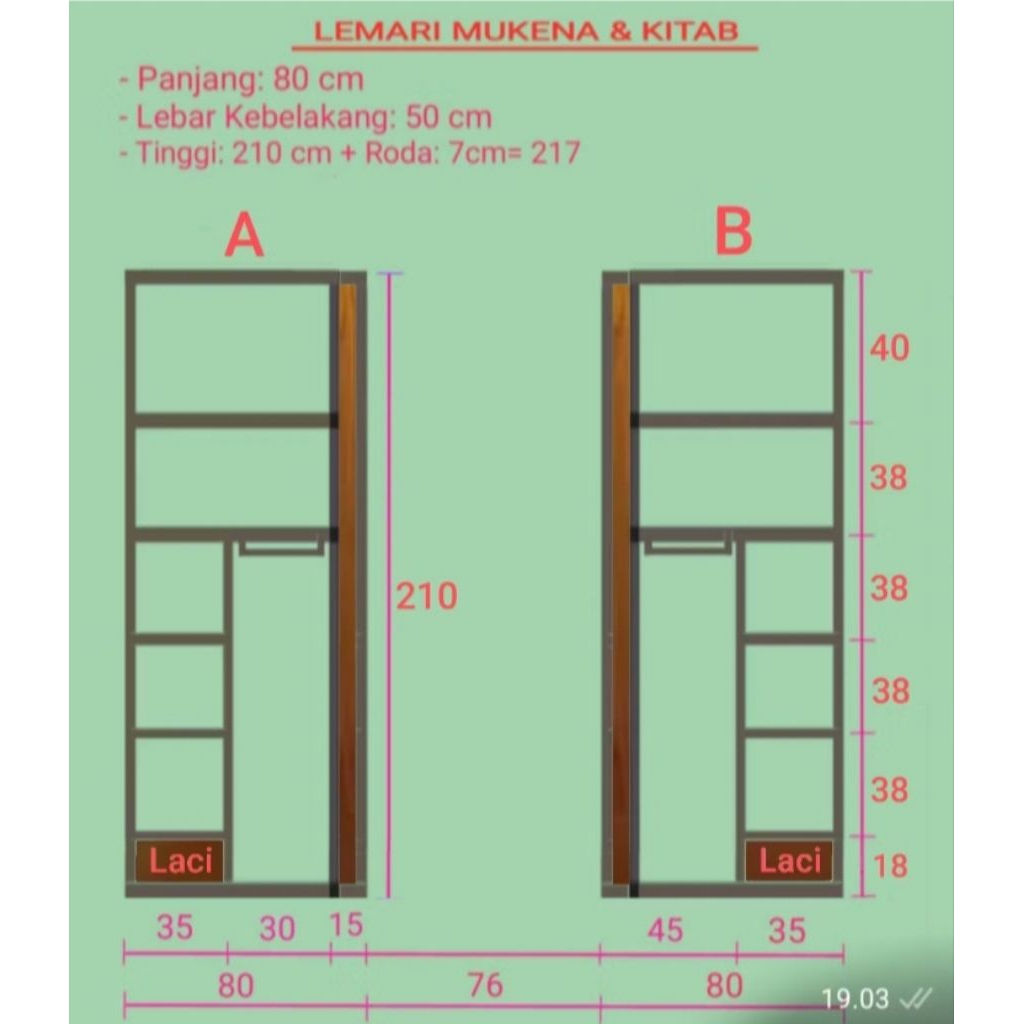 Lemari Mukena dan Kitab serbaguna Industrial