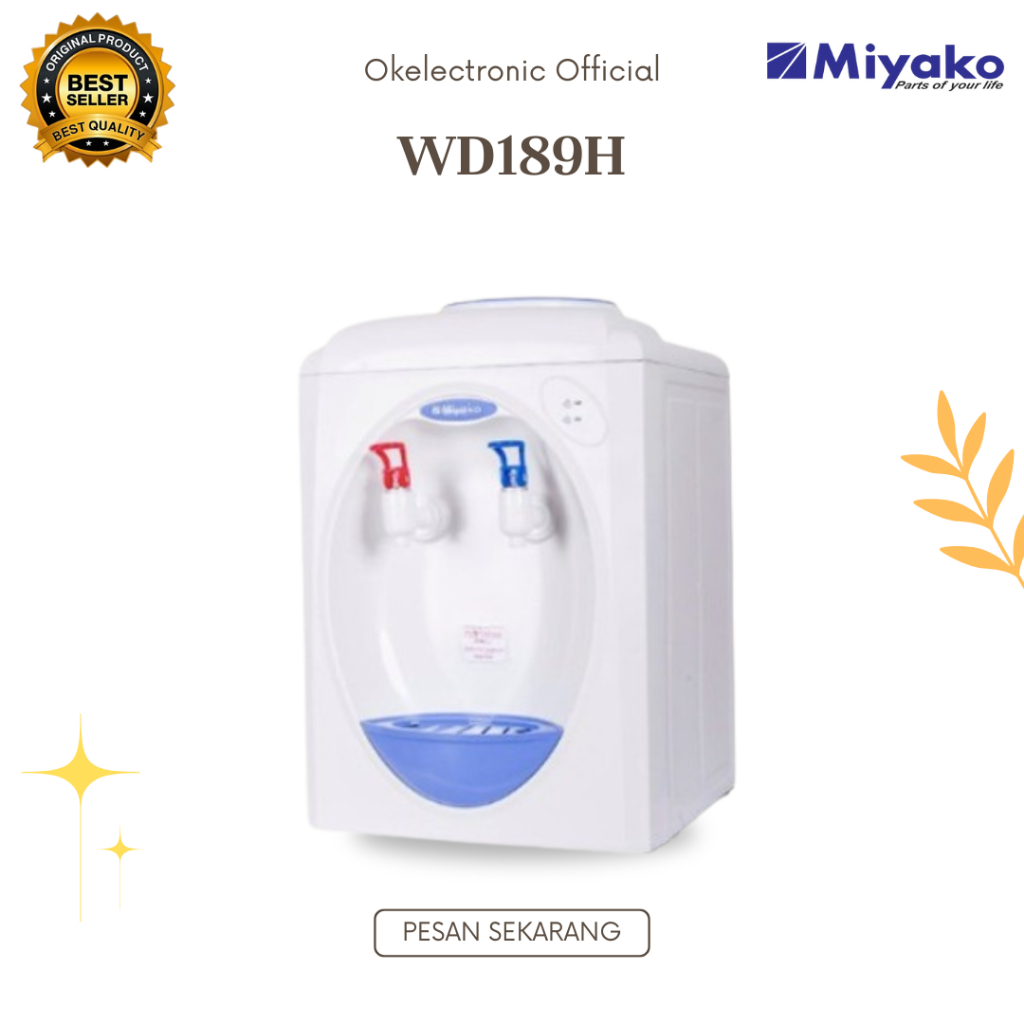 MIYAKO DISPENSER GALON ATAS WD 189H/WD189H/WD189 H/WD 189H/WD 189 H/WD-189H/ORIGINAL MIYAKO/GARANSI