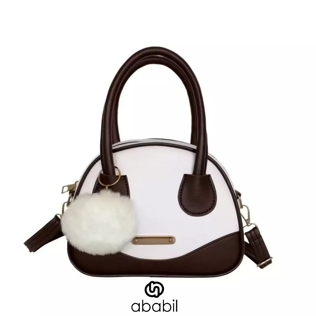 Tas Selempang Wanita Powpow - Desain Stylish, Warna Pink Peach, Sintetis Tahan Lama