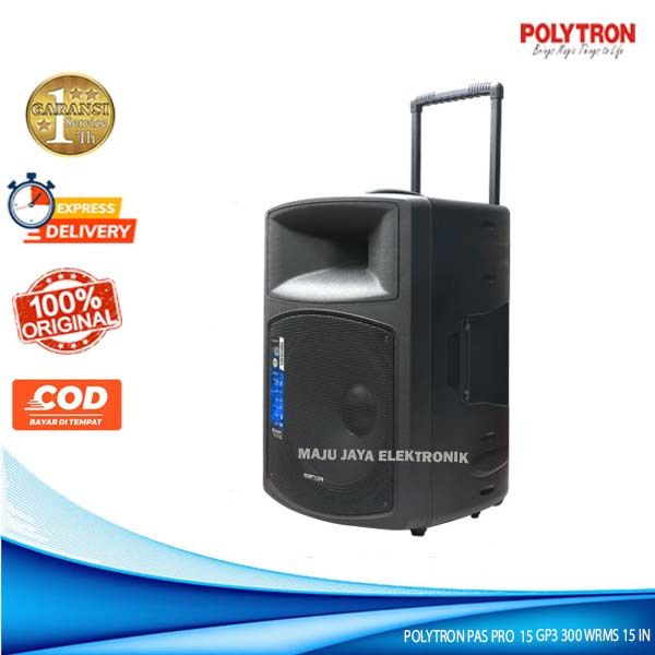 Speaker POLYTRON PAS PRO 15GP3 Bluetooth Radio USB Super Bass Speaker Meeting Dual Sound 300 WRMS 15