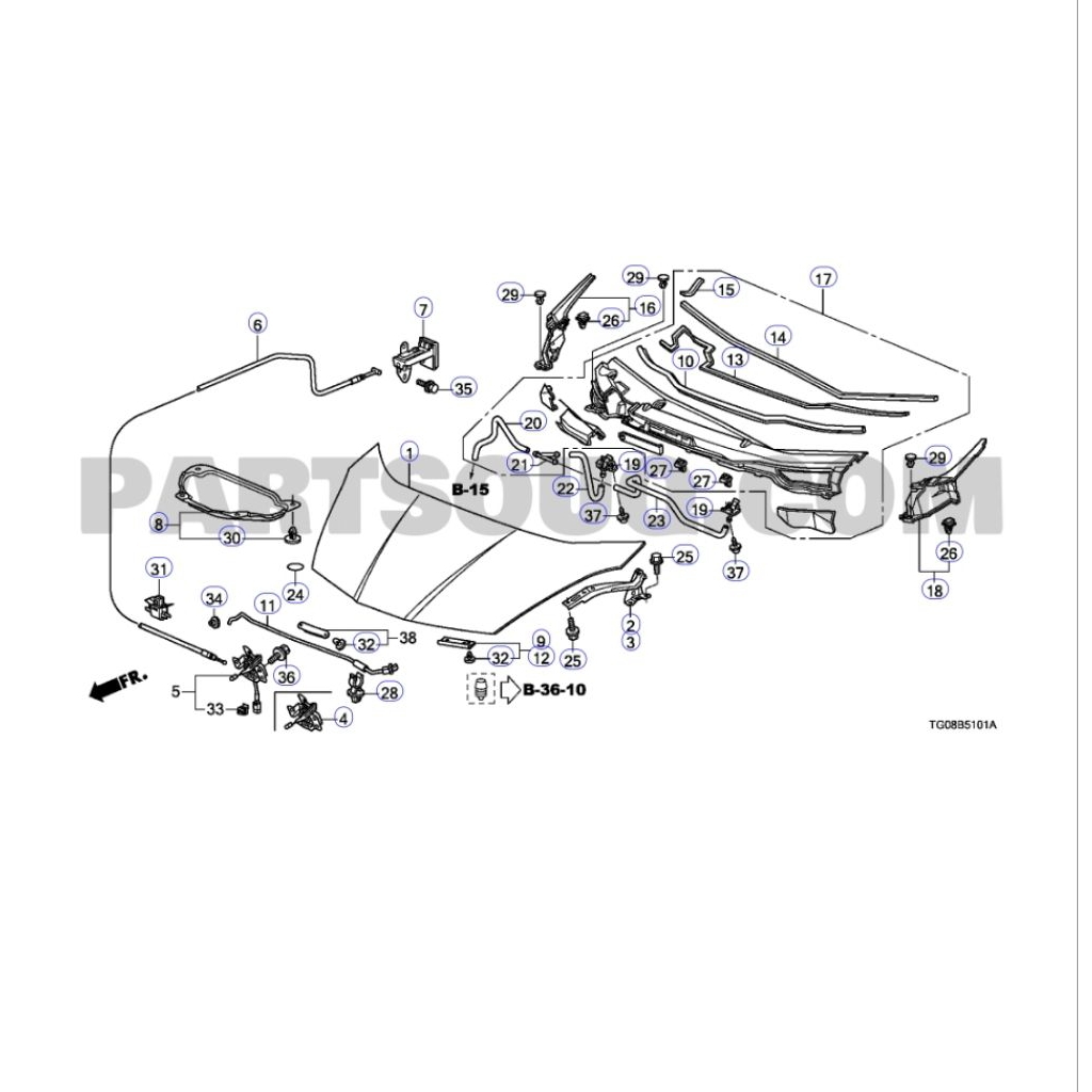 kap mesin Honda jazz GE8 2008-2013 ORIGINAL